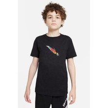 Qivi Muse Baskılı Unisex Çocuk Siyah T-Shirt