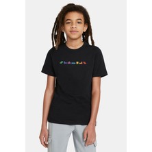 Qivi Tetris Code Baskılı Unisex Çocuk Siyah T-Shirt