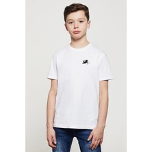Qivi Eros Melek Baskılı Unisex Çocuk Beyaz T-Shirt