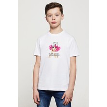Qivi Lady Gaga Mother Monster Baskılı Unisex Çocuk Beyaz T-Shirt
