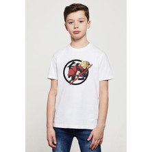 Qivi Anime Dragon Ball Camiseta Baskılı Unisex Çocuk Beyaz T-Shirt