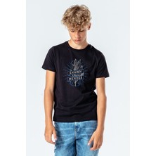 Qivi Shawn Mendes Baskılı Unisex Çocuk Siyah Tshirt