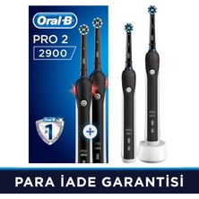 Oral-B Pro 2900 Siyah  2'li Avantaj Paketi Şarj Edilebilir Diş Fırçası