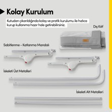 Kiwi Bed Guard Tek Tuşla Katlanabilen Yatak Güvenlik Bariyeri Extra Sünger Kaplamalı Dolgulu Kumaş 150x50 cm