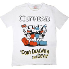 TakeTshirt Cuphead Çocuk Tişört Beyaz Unisex
