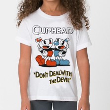 TakeTshirt Cuphead Çocuk Tişört Beyaz Unisex