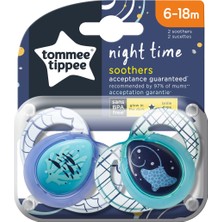 Tommee Tippee 2x Gece Emzik 6-18 Ay Turkuaz