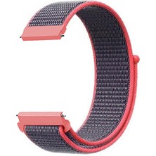Microsonic Samsung Gear S2 Classic Hasırlı Kordon Woven Sport Loop Koyu Pembe