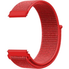 Microsonic Amazfit Gtr 42MM Hasırlı Kordon Woven Sport Loop Kırmızı