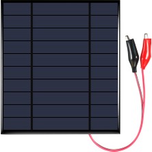 Gahome 2.5W 5V Polikristal Silikon Güneş Paneli - Siyah (Yurt Dışından)