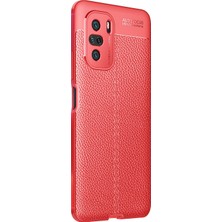 Microsonic Xiaomi Mi 11I Kılıf Deri Dokulu Silikon Kırmızı