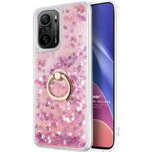 Microsonic Xiaomi Mi 11I Kılıf Glitter Liquid Holder Pembe