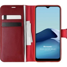 Microsonic Vivo Y20 Kılıf Delux Leather Wallet Kırmızı