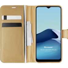 Microsonic Vivo Y20 Kılıf Delux Leather Wallet Gold