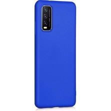 Microsonic Matte Silicone Vivo Y20S Kılıf Mavi