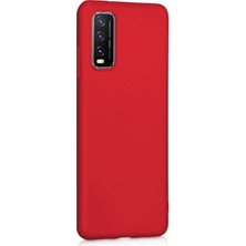 Microsonic Matte Silicone Vivo Y20S Kılıf Kırmızı