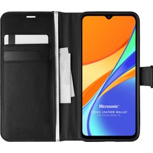 Microsonic Xiaomi Redmi 9c Kılıf Delux Leather Wallet Siyah