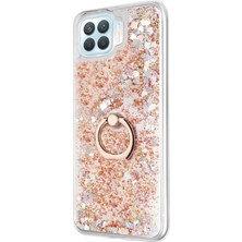 Microsonic Oppo Reno 4 Lite Kılıf Glitter Liquid Holder Gold