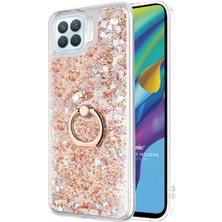 Microsonic Oppo Reno 4 Lite Kılıf Glitter Liquid Holder Gold