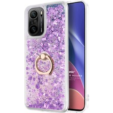 Microsonic Xiaomi Redmi K40 Pro Kılıf Glitter Liquid Holder Mor