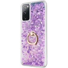 Microsonic Samsung Galaxy S20 Fe Kılıf Glitter Liquid Holder Mor