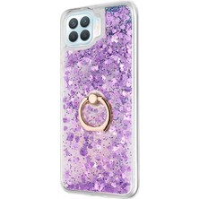 Microsonic Oppo Reno 4 Lite Kılıf Glitter Liquid Holder Mor