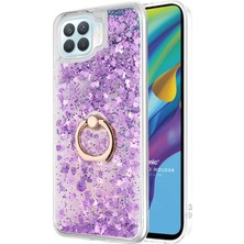 Microsonic Oppo Reno 4 Lite Kılıf Glitter Liquid Holder Mor