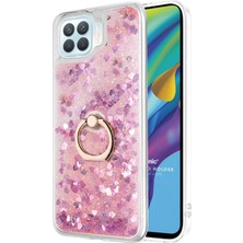 Microsonic Oppo Reno 4 Lite Kılıf Glitter Liquid Holder Pembe