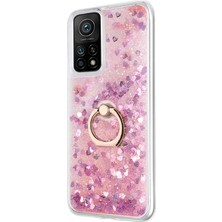 Microsonic Xiaomi Mi 10T Pro Kılıf Glitter Liquid Holder Pembe