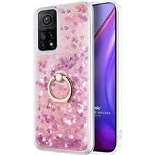 Microsonic Xiaomi Mi 10T Pro Kılıf Glitter Liquid Holder Pembe