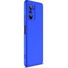 Microsonic Xiaomi Poco F3 Kılıf Double Dip 360 Protective Mavi