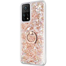 Microsonic Xiaomi Mi 10T Pro Kılıf Glitter Liquid Holder Gold