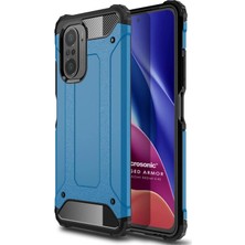 Microsonic Xiaomi Poco F3 Kılıf Rugged Armor Mavi