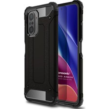 Microsonic Xiaomi Poco F3 Kılıf Rugged Armor Siyah