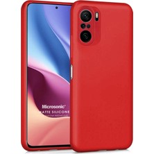 Microsonic Matte Silicone Xiaomi Poco F3 Kılıf Kırmızı