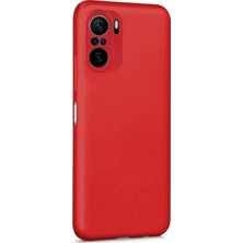 Microsonic Matte Silicone Xiaomi Poco F3 Kılıf Kırmızı