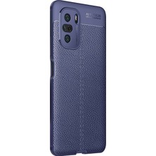 Microsonic Xiaomi Redmi K40 Pro Kılıf Deri Dokulu Silikon Lacivert