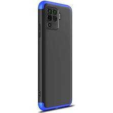 Microsonic Oppo Reno 5 Lite Kılıf Double Dip 360 Protective Siyah Mavi