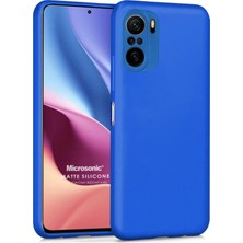 Microsonic Matte Silicone Xiaomi Redmi K40 Pro Kılıf Mavi