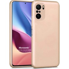 Microsonic Matte Silicone Xiaomi Redmi K40 Pro Kılıf Gold