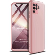 Microsonic Oppo Reno 5 Lite Kılıf Double Dip 360 Protective Rose Gold