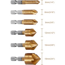 Depolife 6 Adet Hss Pah Havşa Pah Matkap Ucu 1/4 "hex Shank 90 Derece Ahşap Pah Kesici Pnömatik 6MM-19MM