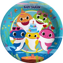 Süsle Bebek ve Parti Baby Shark Karton Tabak - 23cm x 8 Adet