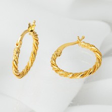 Bilezikci Burgu 2 cm Çaplı 22 Ayar Altın Küpe