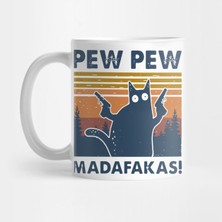 Pixxa Cat Pew Pew Madafakas Vintage Kupa Bardak