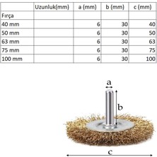 Badem10 Boya Kurum Pas Zımparalama Kazıma Temizleme Fırçası Pimli Yassı Tel Fırça Matkap Uyumlu 5'li Set