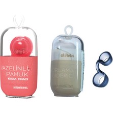 Otifleks Kulakları Hassas Olanlar Için Vazelinli Pamuklu Kulak Tıkacı 4'lü + Horlama Giderici Large