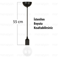 Morvizyon M302 - Kablolu E27 Duy Hazır Tesisat Siyah Renk