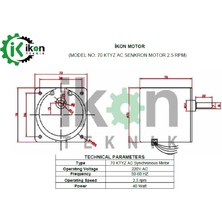 Ikon Kuluçka Çevirme Motoru 70 Ktyz 2.5rpm 40W