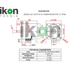 Ikon Kuluçka Çevirme Motoru 68 Ktyz 2.5 Rpm 28W Viyol Motoru